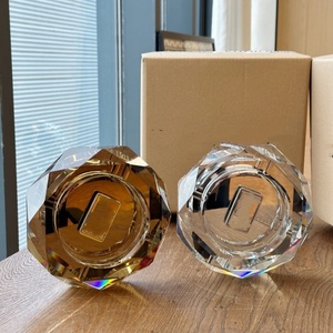 Cenicero de Cigarros de Cristal Transparente Dorado de Lujo, Sin Humo, 13*13*6cm, Estilo Americano, para Hogar, Hotel, Restaurante, Comedor - Product Image 2