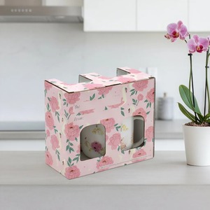 Caja de regalo de papel con ventana transparente, adecuada para 2 paquetes de vidrio enlatado, se puede personalizar según las necesidades. - Product Image 5