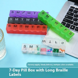 Wholesale Medibox Portable Plastic Seven-Grid Transparent Long <b>Tablets</b> Capsule Pill Storage Box <b>7</b>-Day Travel Pocket Made China - Product Image 4