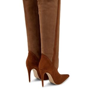 מותאם אישית יצרן חורף אישה הבוהן מחודדת חום ירך גבוהה Shearling מעל הברך מגפיים בתוספת גודל 2023 - Product Image 3