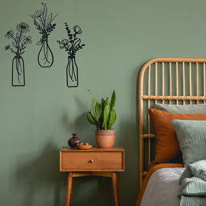 Muro di casa moderna scultura <span class=keywords><strong>in</strong></span> <span class=keywords><strong>ferro</strong></span> <span class=keywords><strong>battuto</strong></span> fiori vaso <span class=keywords><strong>in</strong></span> metallo decorazione della <span class=keywords><strong>parete</strong></span> per soggiorno camera <span class=keywords><strong>da</strong></span> letto accento appeso a <span class=keywords><strong>parete</strong></span> arte - Product Image 3