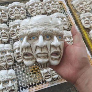 Máscara de Resina de Hombre de Tres Caras, Pintada a Color, para Fiesta de Halloween, Figura de Modelo con Cara de Calavera - Product Image 4