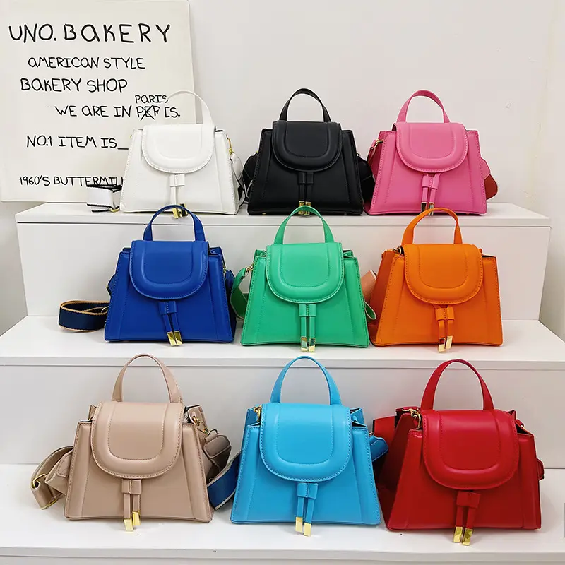 2023 new arrival candy color summer bag women shoulder hand bags pu leather mini purse and handbag