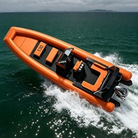 Bateau semi-rigide gonflable SP860 en fibre de verre, certifié SOLAS, 860 cm, pour transport de personnel, offshore, côtier, usage commercial et de travail