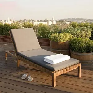 Outdoor deck chair villa teak rattan swimming pool beach chair terrace balcony deck bed leisure folding