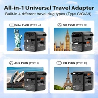 Worldplug Mini Size GaN 25W Enchufe eléctrico Enchufe de pared Adaptador de cargador rápido USB Adaptador de viaje portátil internacional universal