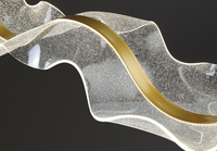 JYLIGHTING Lampe suspendue moderne nordique personnalisée en acrylique, design ruban, pour îlot de cuisine, restaurant, lustre design