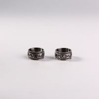 Bague de l'Éternité Tendance Coréenne Rétro en Acier Inoxydable de Luxe pour Hommes et Femmes, avec Motif Bouddha Léger et Croix sur l'arrière