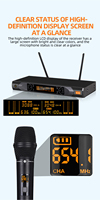 GAW-SK1000B Microphone sans fil double pour karaoké à domicile, interface audio transfrontalière la plus vendue, réduction du bruit, surveillance