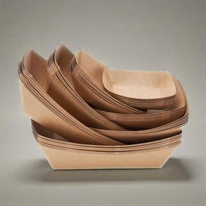 Barquette jetable personnalisée en papier kraft pour plats à emporter, micro-ondable et écologique - Product Image 1