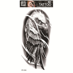 Autocollant de <span class=keywords><strong>tatouage</strong></span> temporaire réaliste imperméable noir et gris, motif <span class=keywords><strong>lion</strong></span>, aigle, crâne, faux <span class=keywords><strong>tatouage</strong></span> pour hommes, art corporel. - Product Image 2