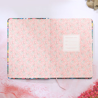 Planificateur quotidien personnalisé avec impression garantie, couverture rigide A4 B5 A5, pétales de jardin royal, romance, fleurs, avec pochette à bandelette