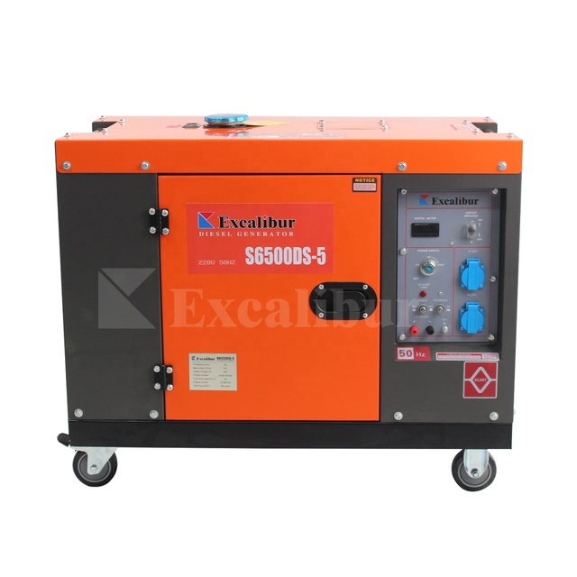 5KW Silent Portable Diesel Generator 100% Copper Alternator 20L Fuel Tank Backup Power for Home Wholesale