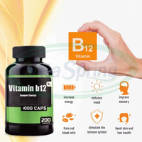 Compléments alimentaires en vitamine B12 pour la santé cardiaque et le soutien immunitaire, vente en gros OEM HALAL 5000 mcg, capsules de vitamine B12 végétaliennes