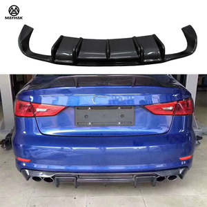 Diffusore Posteriore in Vera Fibra di Carbonio Stile RS per <span class=keywords><strong>Audi</strong></span> <span class=keywords><strong>A3</strong></span> Sline S3 8V Sedan <span class=keywords><strong>Sportback</strong></span> 2014-2016 - Product Image 2