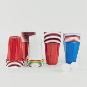 Gobelets de fête rouges certifiés BRC BSCI, gobelets jetables de 16 oz, plastique écologique pour supermarché - Product Image 6