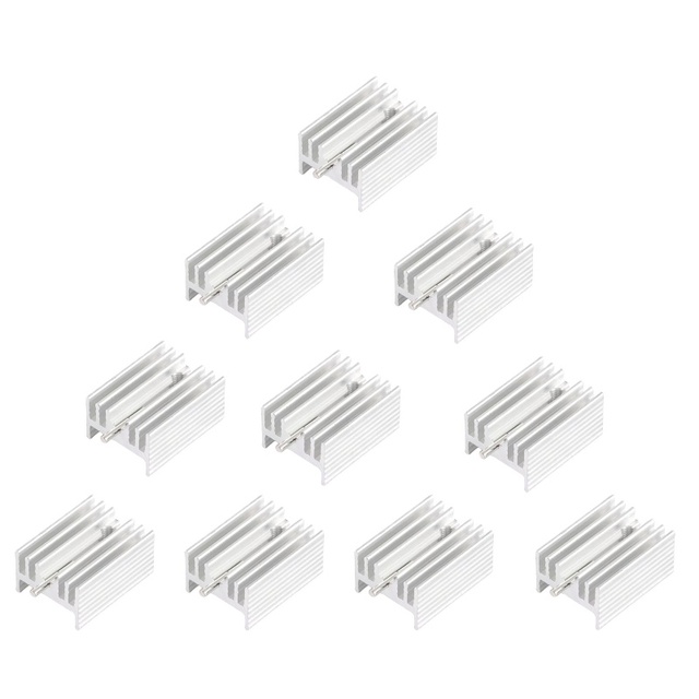 XLW 10pcs Aluminium TO-220 Heatsink to 220 Heat Sink Transistor Radiator TO220 Cooler Cooling with Pin 20*15*10MM