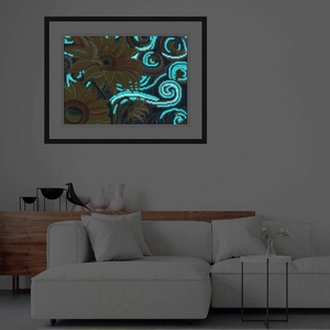 Pintura de diamantes luminosa 5d, venta al por mayor, girasoles <span class=keywords><strong>impresionistas</strong></span>, Kits Diy de diamantes de bordado, decoración de pintura de arte de pared para el hogar - Product Image 6