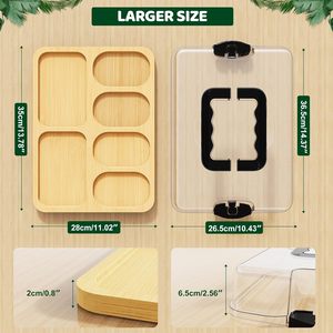 2-In-1 Milieuvriendelijk Groot Bamboe Charcuterie <span class=keywords><strong>Board</strong></span> Deksel Draagbare Reis Kaasplank Bedekt Dienblad Voor Keuken Snijden - Product Image 3