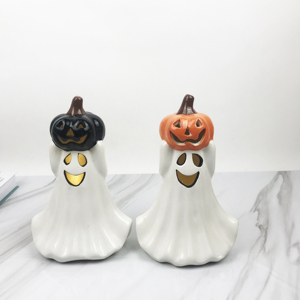 Fantasma in ceramica di fabbrica con decorazione di Halloween in ceramica divertente zucca - Product Image 5
