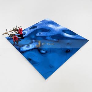 Panneau en acier inoxydable à effet d'ondulation d'eau EX165 Série 300 pour la décoration des murs/du plafond, couleurs or/argent/bleu, personnalisable - Product Image 1