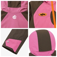 Jaket Teknis Gorpcore Tim Perjalanan Urban Kustom YZ dengan Banyak Ritsleting dan Blok Warna Olive Pink Orange