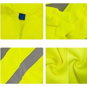 High Visibility 1/4 Zip Pullover Day Night Taped <b>Hoodies</b> Hi Vis 1/4 Zip Fleece Pullover <b>for</b> <b>Men</b> - Product Image 2