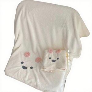 Coral Velvet Woven Bath <b>Towel</b> Set Soft Absorbent Quick Dry Square Cartoon <b>Embroidered</b> Hand Face <b>Towels</b> for Child Home Hotel Use - Product Image 1