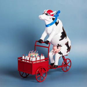 Groothandel handgeschilderde hars ossen- en paardenbeeldjes, landelijke folk art decoratie, op maat gemaakte OEM sculptuur voor huis, tuin, cadeau - Product Image 3