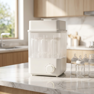 Stérilisateur à vapeur pour biberons grande capacité avec chambre visible et contrôle par minuterie – Équipement de stérilisation pour accessoires d'alimentation de bébé - Product Image 1