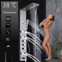 Mélangeur de douche cascade en acier inoxydable Offre Spéciale pommeaux de douche à effet pluie en aluminium colonne de panneaux de douche muraux