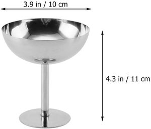 High End Stainless Steel <b>Ice</b> Cream Cups Sundae Bowls 200ml Capacity Durable Eco-Friendly Modern Birthday Party - Product Image 2