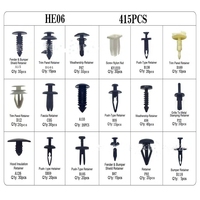 HE06 415 pièces – Kit d'assemblage de clips de fixation pour carrosserie automobile en nylon, vis à pousser en plastique, rivets et clips de retrait pour voiture