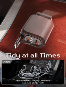 AGETUNR A28 Araç İçi 6'sı 1 Arada Hızlı Şarj Cihazı Geri Çekilebilir 75cm 36W Type-C Kablo + 2*36W PD + 2* 18W QC3.0 Portlu 1M Kablo Arka Koltuğa Uzatılabilir - Product Image 4