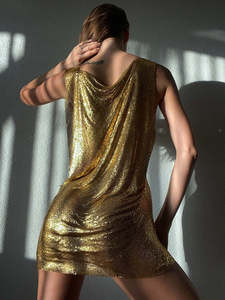 Abito Scintillante Argento per Festival Estivi, Discoteca e Serate in Club, Outfit da Donna per Streetwear - Product Image 5