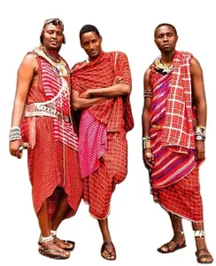 Commercio all'ingrosso della fabbrica di cotone 100% tinto in tessuto masai shuka per costume nazionale Kenya