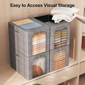 Caja de Almacenamiento de Tela con Tapas, 40L, Plegable, Rectangular, Organizador para Ropa y Juguetes, para Compradores Comerciales - Product Image 3