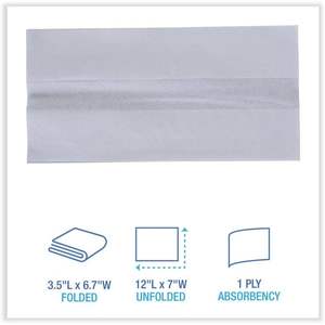 Dispensador de Servilletas Desechables Boardwalk Tallfold, 12 x 7 Pulgadas, Papel Kraft Blanco, Servilletas Suaves Impresas, 500 por Paquete, 20 Paquetes por Caja - Product Image 5