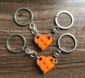 Envío Rápido, 2 Llaveros de Corazón de Ladrillo a Juego para Parejas, Llaveros de Corazón para Mejores Amigos, Sin Níquel, Ecológicos, Regalo, MOQ Bajo - Product Image 6