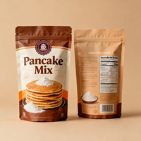 Sachet Doypack Personnalisé Imprimé Numérique Anti-humidité pour Poudre Protéinée et Mélange à Crêpes, Faible MOQ, Qualité Alimentaire, Finition Mate, Fermeture Zip Refermable