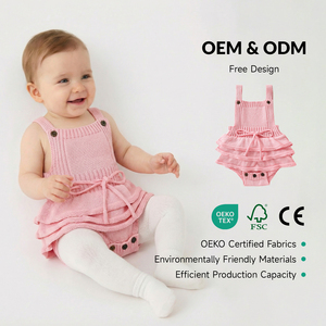 Otoño personalizado bebé 0-2 años niñas mono lindo sin mangas <span class=keywords><strong>de</strong></span> punto mameluco ropa bebé recién nacido cárdigan suéter <span class=keywords><strong>chaleco</strong></span> - Product Image 1