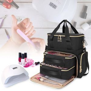 Échantillon Gratuit : Trousse de Rangement Imperméable pour Vernis à Ongles avec Lumière UV, Sac Double Couche pour Vernis à Ongles - Product Image 5