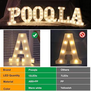 ป้ายไฟ LED รูปตัวอักษร Pooqla ใช้แบตเตอรี่ 1.5V ติดผนัง สำหรับตกแต่งงานปาร์ตี้ งานแต่งงาน ที่บ้าน - Product Image 6