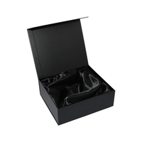 Luxuriöse Hochwertige Schwarze Große Geschenkbox mit Individuellem Logo, Magnetverschluss, Matter Laminierung & Prägung für Pelze & Socken