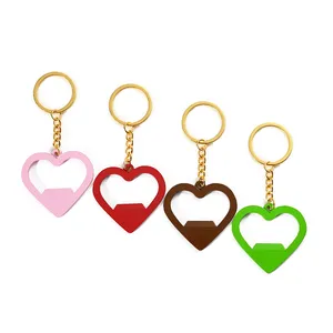 Custom Colorful Heart-shaped Keychain Bottle Opener