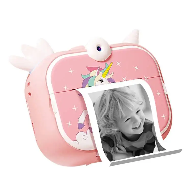 1080p HD per bambini macchina fotografica con stampa istantanea videocamera per bambini unicorno cartone animato selfie fotocamera giocattoli per regalo di compleanno