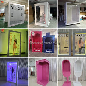 NIKA 파티 장식 실버 거울 사진 부스 상자 풍선 풍선 공 장식 잡지 배경 사진 부스 - Product Image 4