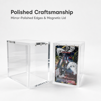 JIHONG Vente en gros Boîte de protection en acrylique 5mm 36 pièces pour cartes à collectionner avec aimant puissant