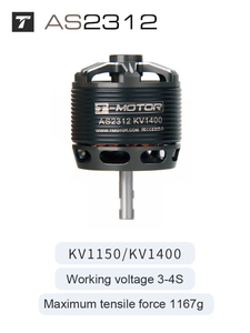 T-MOTOR AS 2312 arbre long 1150KV 1400KV 3S 4S 357W moteur sans balais pour avion à voilure fixe petit <span class=keywords><strong>Drone</strong></span> RC 3D - Product Image 4