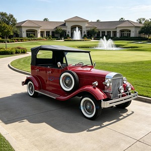 Auto Clásico Rojo Personalizado con Capota Negra, Vehículo de Turismo Elegante de Alto Rendimiento, Legal para Circular en la Calle, con Nueva Energía - Product Image 1